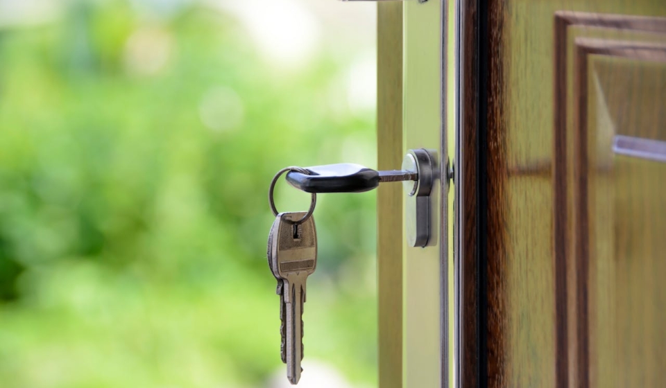 Black Handled Key on Key Hole